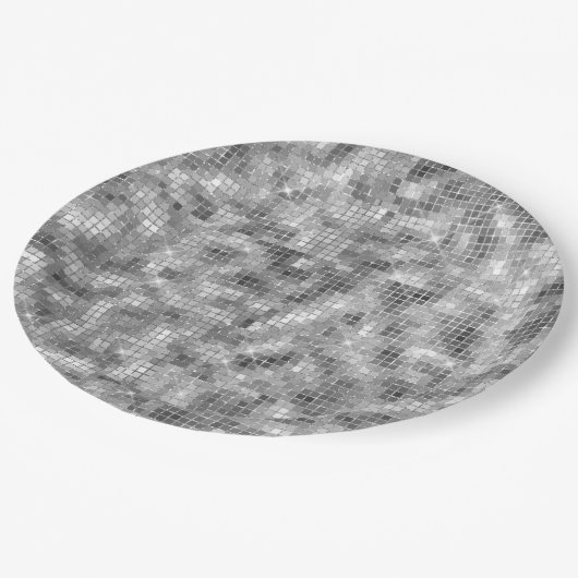 Silver Sparkle Papieren Bordje (Gekanteld)