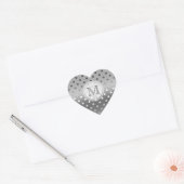 Silver Sparkle: Polka-stippen: Monogram Stempel Hart Sticker (Envelop)