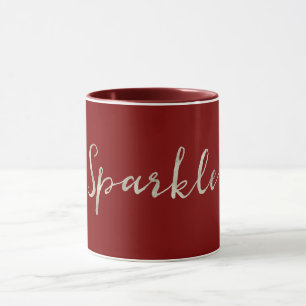 Silver Sparkle Red Burgundy Mok