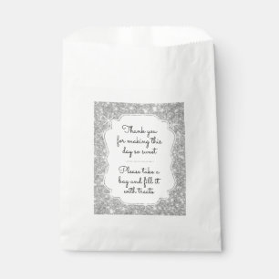 Silver Sparkle Snoep Bar Buffet Bruiloft Favor Bag Bedankzakje