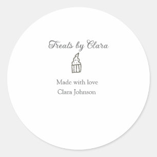 Silver sparkle traktaties bakkerij gemaakt met lie ronde sticker