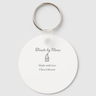 Silver sparkle traktaties bakkerij gemaakt met lie sleutelhanger
