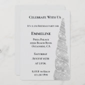 Silver Sparkle Unicorn Verjaardag Kaart (Voorkant / Achterkant)