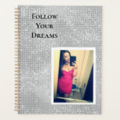 Silver Sparkle Uw foto Gepersonaliseerde offerte Planner (Voorkant)