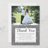 Silver Sparkle Weddenfoto Hartelijk dank Kaart (Voorkant)