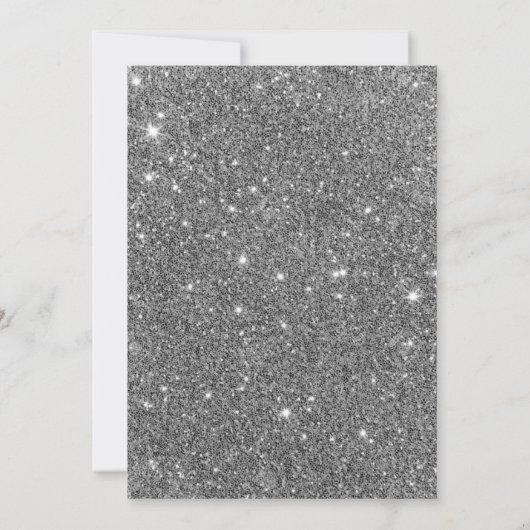 Silver Sparkle Weddenfoto Hartelijk dank Kaart (Achterkant)