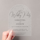 Silver Sparkle Wedding Acryl Uitnodigingen (Insitu (Draagbaar))