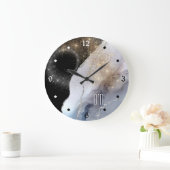 Silver Sparkle White Marble Stardust Grote Klok (Huis)