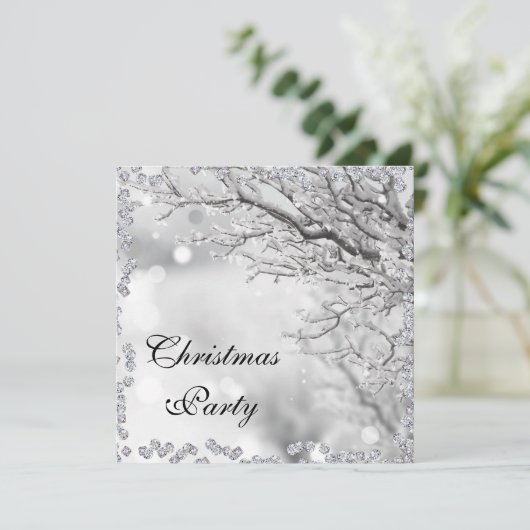 Silver Sparkle Winter Kerstfeest Double Sided Kaart (Staand voorkant)