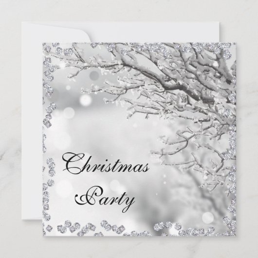 Silver Sparkle Winter Kerstfeest Double Sided Kaart (Voorkant)