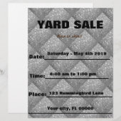 Silver Sparkle Yard-verkoop/aankondiging van evene (Voorkant / Achterkant)