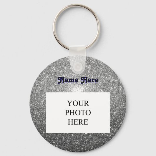 Silver Sparkles | Aangepast Sleutelhanger (Voorkant)