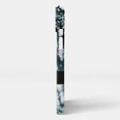 Silver sparkles Bevroren ijzeborrels Monogram iPhone Hoesje (Linkerkant)