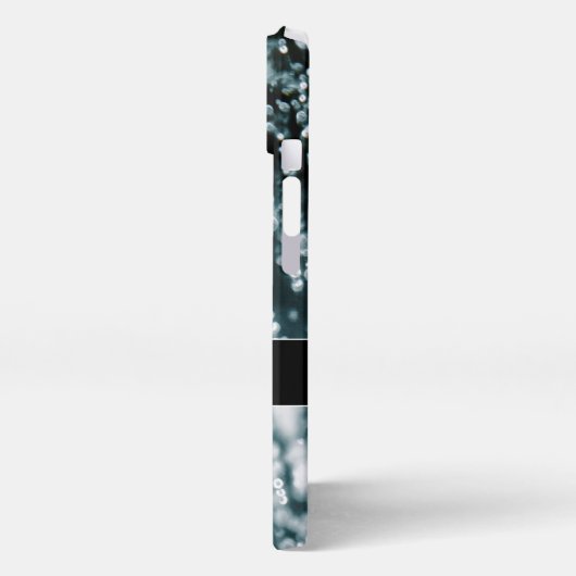 Silver sparkles Bevroren ijzeborrels Monogram iPhone Hoesje (Linkerkant)