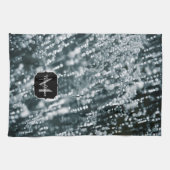 Silver sparkles Bevroren ijzeborrels Monogram Theedoek (Horizontaal)