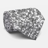 Silver Sparkles Faux Glitter Fancy Luxe Stropdas (Opgerold)