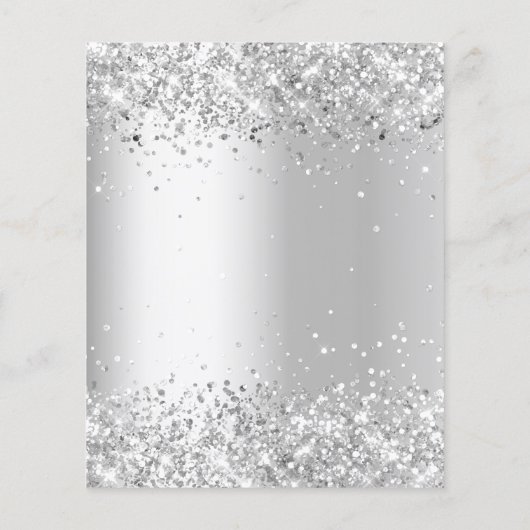 Silver sparkles foto bruiloft Save the Date (Achterkant)