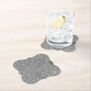 Silver Sparkles Glitter Kartonnen Onderzetters