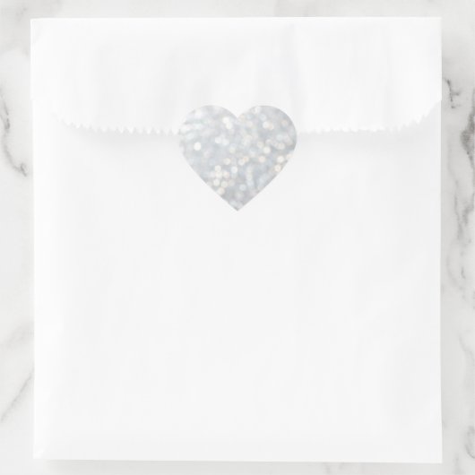 Silver Sparkles Heart Sticker (Tas)