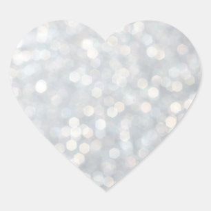 Silver Sparkles Heart Sticker
