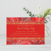 Silver Sparkles Holiday Party Invitation Kaart (Staand voorkant)