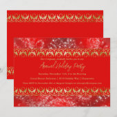 Silver Sparkles Holiday Party Invitation Kaart (Voorkant / Achterkant)