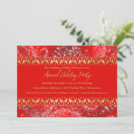 Silver Sparkles Holiday Party Invitation Kaart