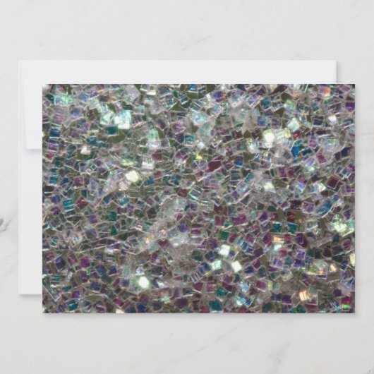 Silver sparkles mosaic Sweet 16 elegant script Kaart (Achterkant)