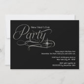 Silver Sparkles New Year's Eve Party Invitation Kaart (Voorkant)