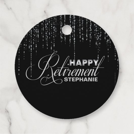 Silver Sparkles, Pensioenfeest Bedankjes Labels (Achterkant)