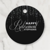 Silver Sparkles, Pensioenfeest Bedankjes Labels (Voorkant)