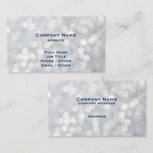 Silver Sparkles Visitekaartje (Voorkant / Achterkant)