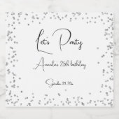 Silver Sparkles Volledig  Feest Bier Etiket (Enkel label)