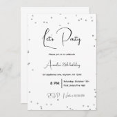 Silver Sparkles Volledig Feest Kaart (Voorkant / Achterkant)