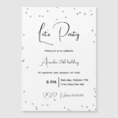 Silver Sparkles Volledig Feest Magnetische Uitnodiging (Voorkant)