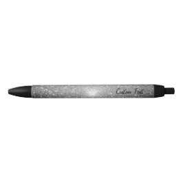 Silver Sparkles Zwarte Inkt Pen