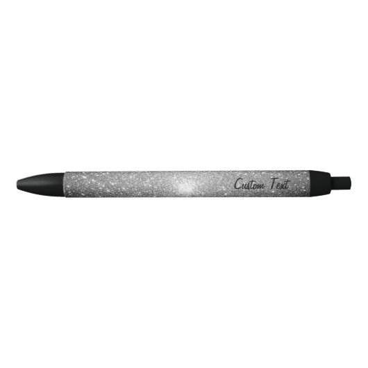 Silver Sparkles Zwarte Inkt Pen (Voorkant)