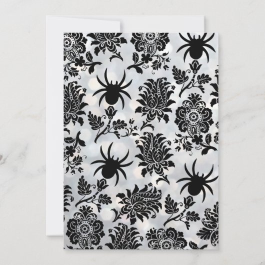 Silver Sparkly Bats Halloween Uitnodiging (Achterkant)