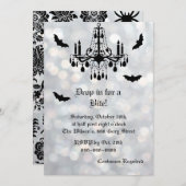 Silver Sparkly Bats Halloween Uitnodiging (Voorkant / Achterkant)