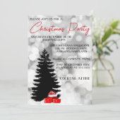 Silver Sparkly, Black Kerstboom en Gifts Kaart (Staand voorkant)