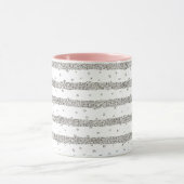 Silver Sparkly Confetti Stripes Mok (Midden)