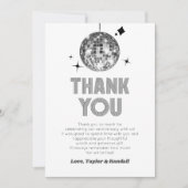 Silver Sparkly Disco Ball Wedding Jubileum Bedankkaart (Voorkant)