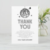 Silver Sparkly Disco Ball Wedding Jubileum Bedankkaart (Staand voorkant)