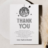 Silver Sparkly Disco Ball Wedding Jubileum Bedankkaart