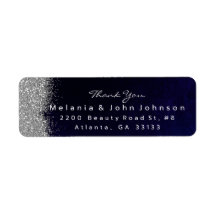 Silver Sparkly Glitter Blue Navy Velvet
