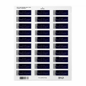 Silver Sparkly Glitter Blue Navy Velvet Etiket (Full Sheet)