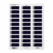 Silver Sparkly Glitter Blue Navy Velvet Etiket (Full Sheet)