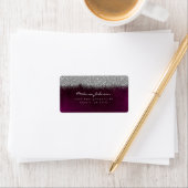 Silver Sparkly Glitter Burgunde Velvet Etiket (Insitu)