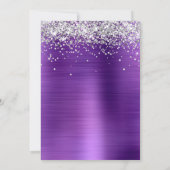 Silver Sparkly Glitter Dark Amethyst Ombre Folie Save The Date (Achterkant)