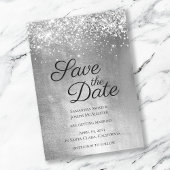 Silver Sparkly Glitter en Shiny Ombre Folie Save The Date